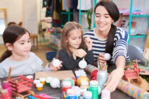 nursery business owner happy with kids