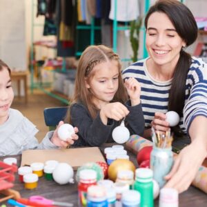 nursery business owner happy with kids