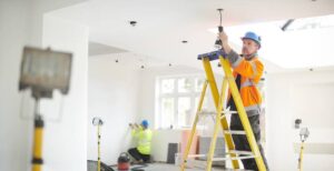 electrician working on a construction site