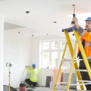 electrician working on a construction site