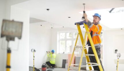 electrician working on a construction site