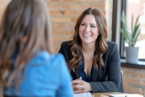 lady interviewing a candidate