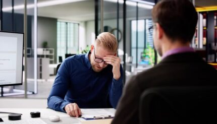 man frustrated because of no sales