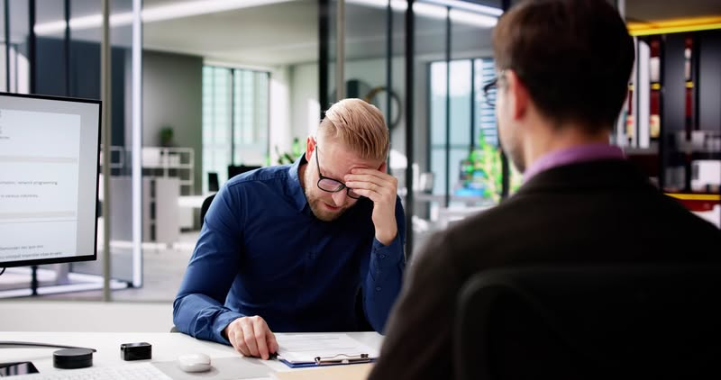 man frustrated because of no sales