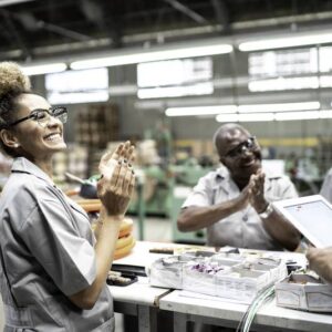 motivated employees clapping