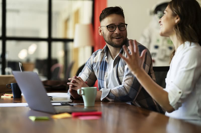 satisfied business owners in discussion