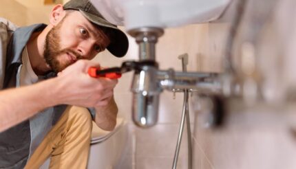 plumber in action