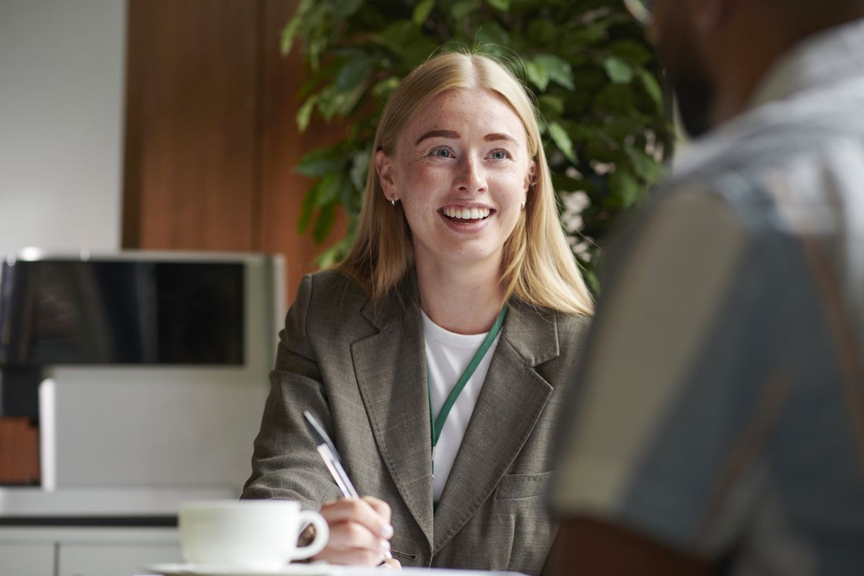 successful accountant marketing with a smile on the lady's face